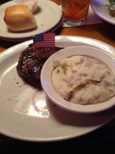 My steak and potatoes at Texas Roadhouse. 